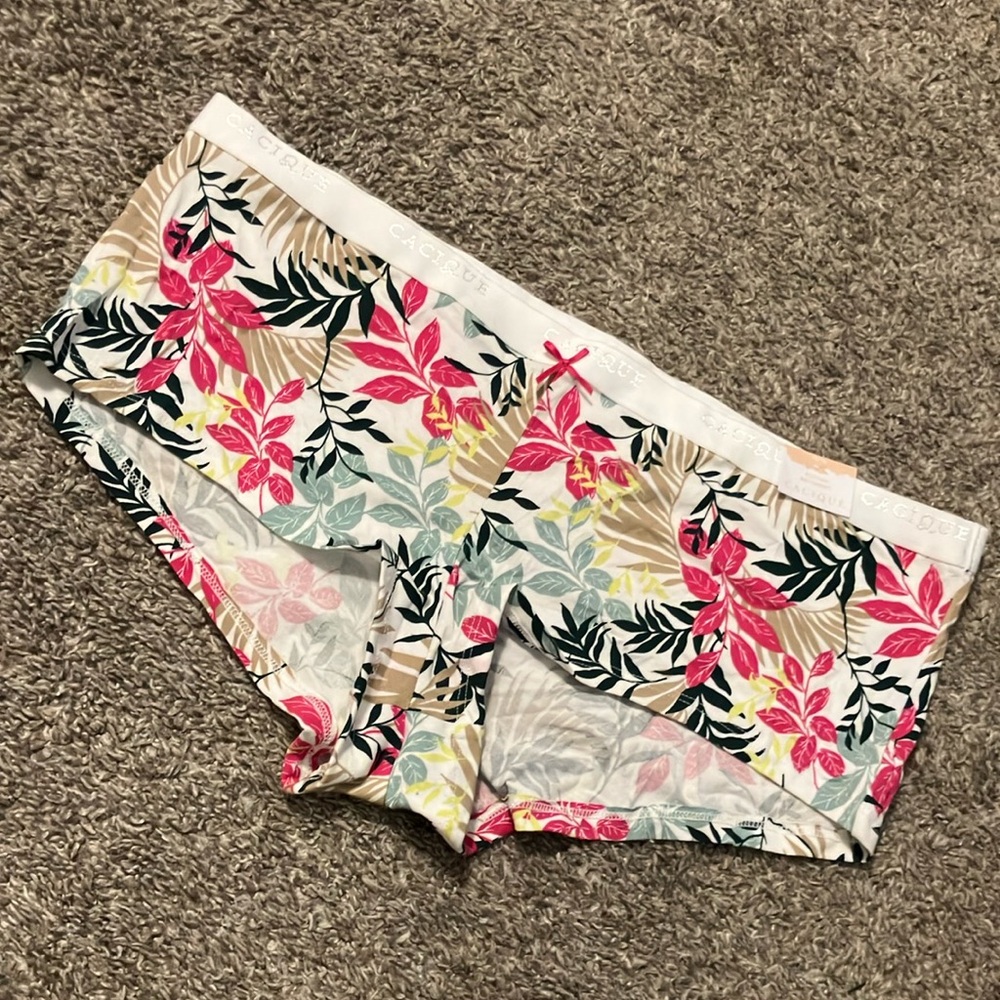 NWT Cacique Tropical Floral Boyshort Panty size 10-12